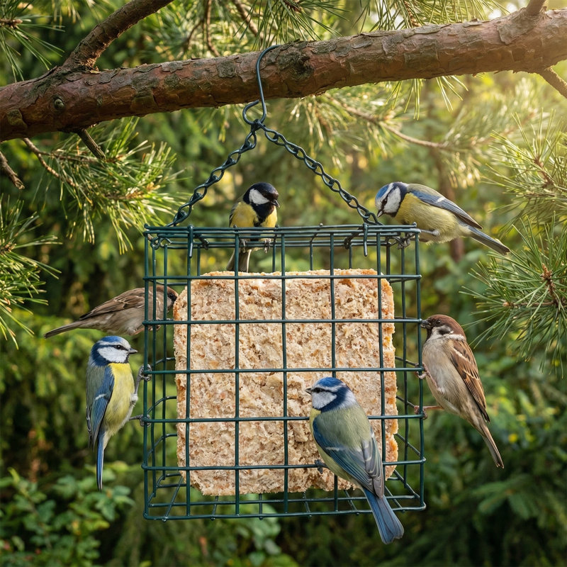 Mangeoire d'extérieur en fer rectangulaire pour oiseaux