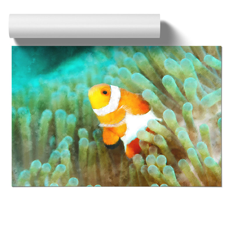 Clownfish Painting - Frameless Print, 21cm H x 30cm W x 0.1cm D