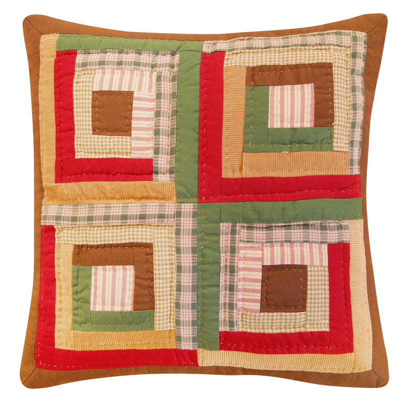 Oak Ridge Stripes Pine Quilted Throw Pillow