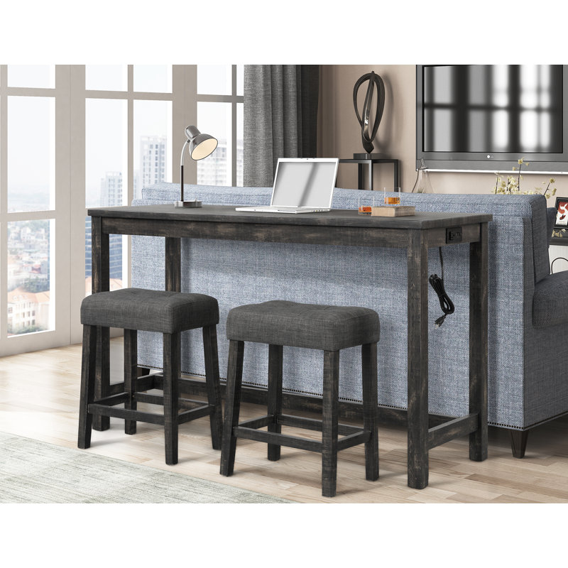 Tabourets rembourrés en tissu 18 po Koltunski, Gris anthracite, Gris anthracite