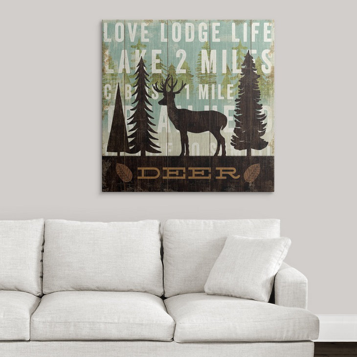 « simple vivante cerf » par michael mullan, impression, H 35 po x l 35 po x P 1,5 po, Toile