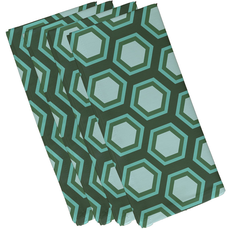 Ensemble de serviettes 4 pièces Alyrica, L 18 po x L 18 po, Vert / bleu pâle