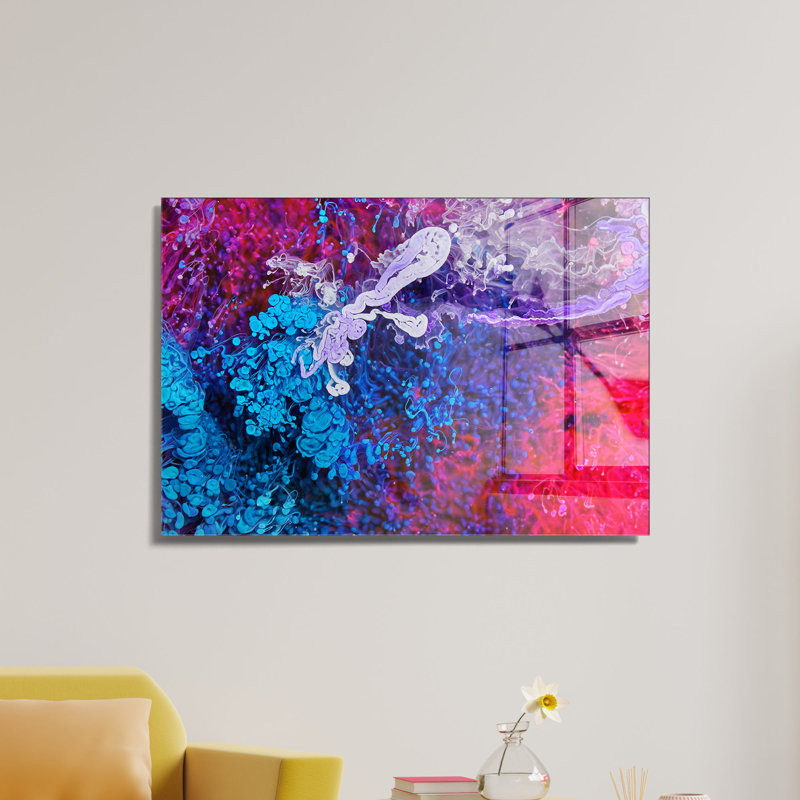 Élégante peinture décorative en verre trempé de 19,7 po x 27,6 po | 100% verre trempé, épaisseur: 0,16 pouce | Parfait pour la décoration intérieure, le salon et le bureau | Superbe œuvre d'art avec une esthétique moderne