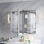 Ensemble miroir de salle de bain encastré ou en saillie de 91,4 cm (L) x 76,2 cm (H) avec armoire à pharmacie biseautée et étagères en verre ajustables-834240415