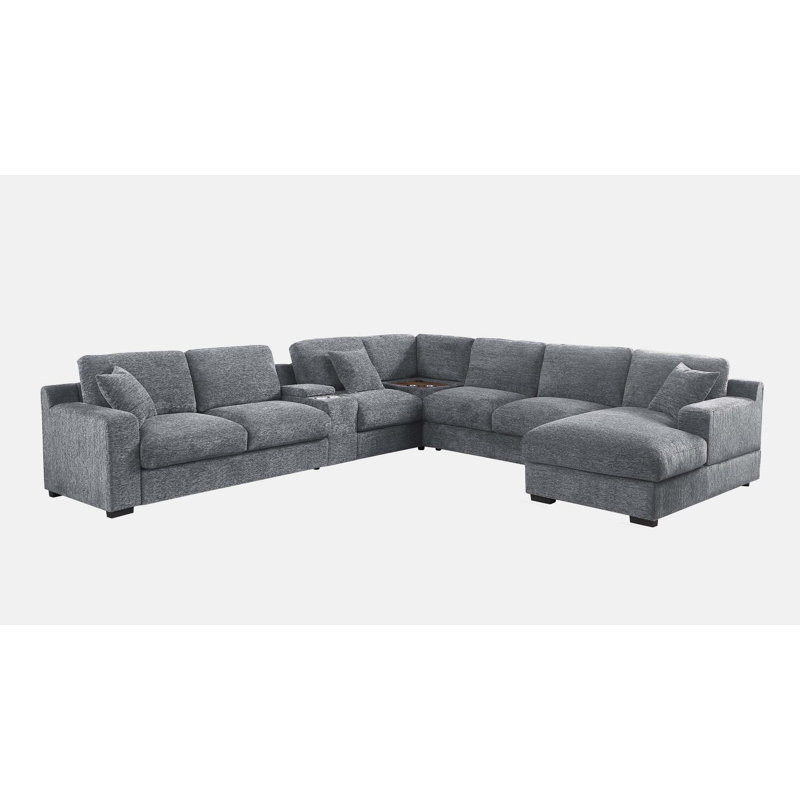 141.5'' Chenille Sofa, Light Gray Chenille
