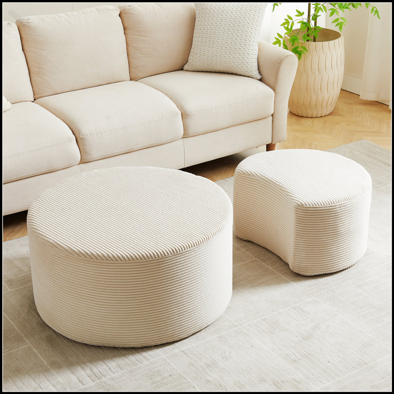 Ensemble de 2 tables basses emboîtables pour le salon, table d'appoint et repose-pieds en mousse moderne, sans assemblage