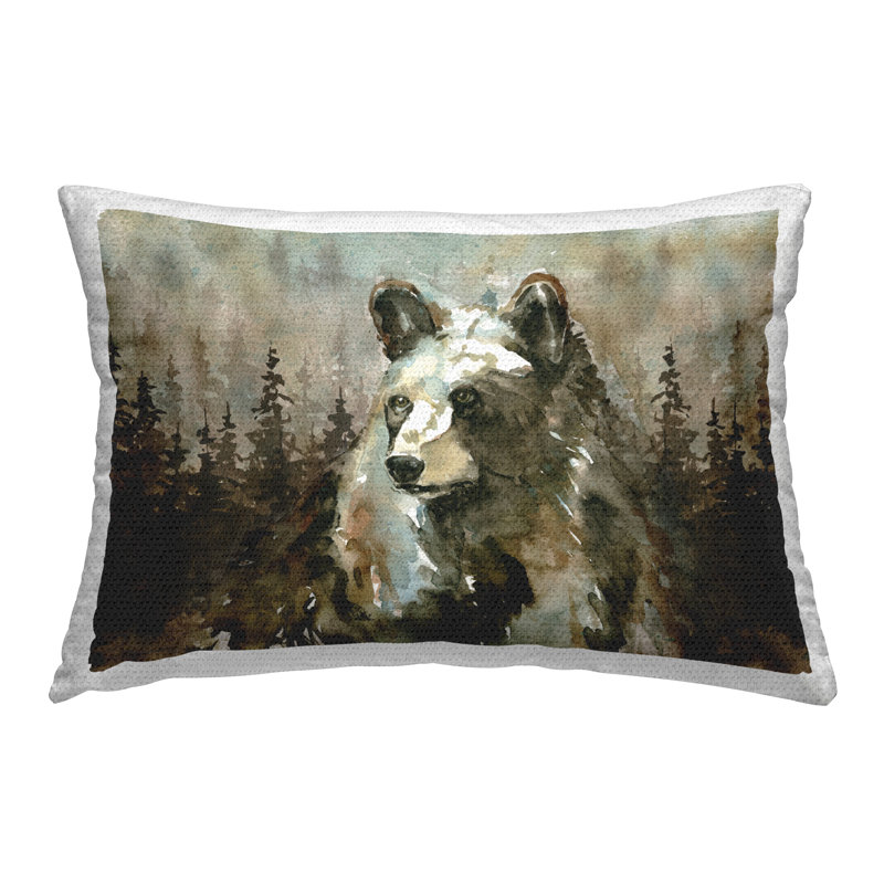 Coussin d'extérieur Woodland Bear at Twilight