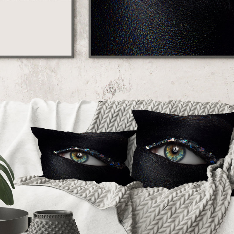 Housse et insert d'oreiller rectangulaire Woman Eyes with Glass Sparkles