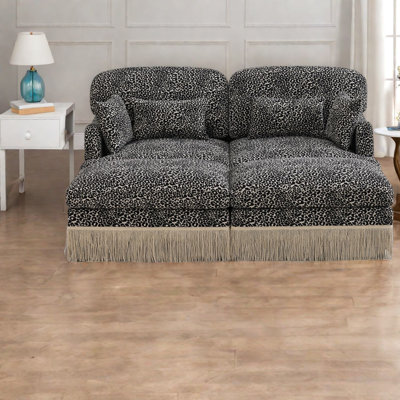 Deep Seat Modular Sofas, Chenille Leopard Modern Style For Home