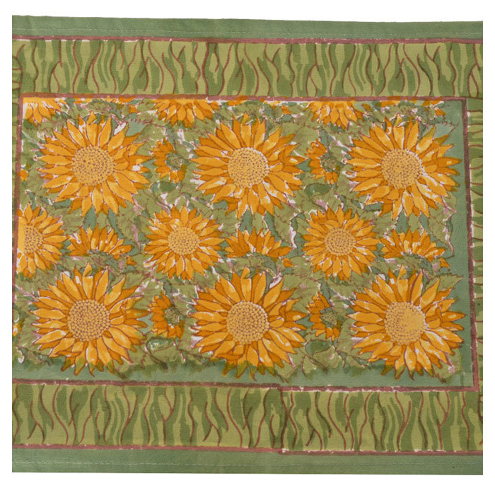 Sunflower 100% Cotton Rectangle Placemats, Green