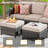 8 - Person Patio Furniture Set , Outdoor Wicker Rattan Seating Group With Cushions, All Weather Sofa Conversation Set With Fire Pit Table For Garden Backyard-1913700432