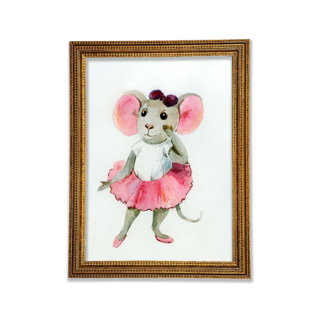 Ballerina Maus 2 Gerahmter Druck