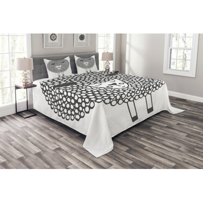Advit Black/White Microfiber Bedspread Set