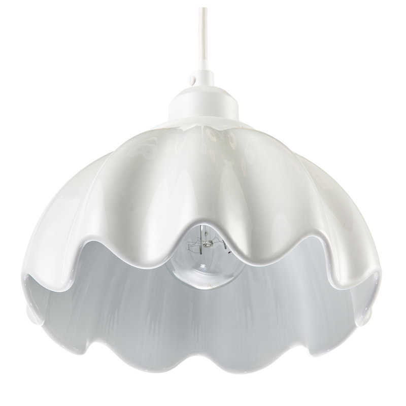 12 cm H Round Pendant Shade ( No Direct Attachment Method ) in White