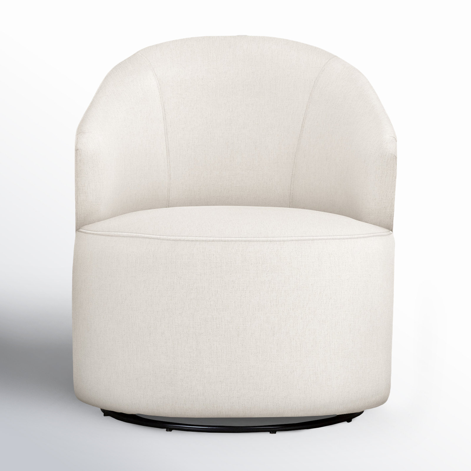 Deryn Upholstered Swivel Barrel Chair, Nomad Snow Crypton® Chenille