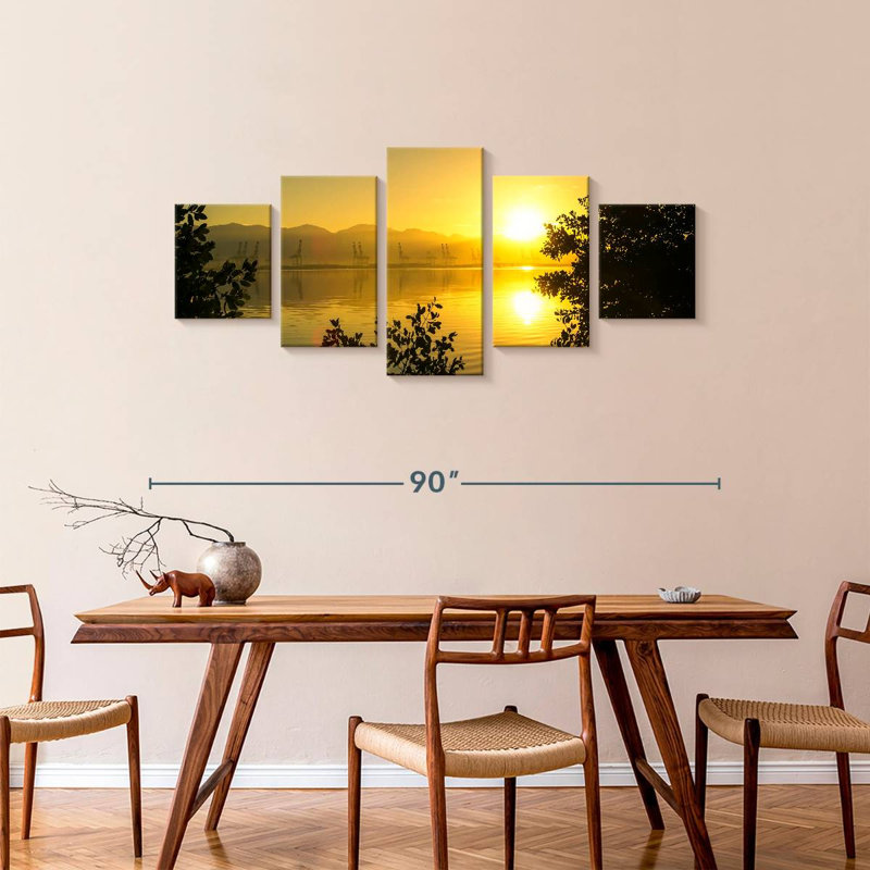 Kingston Harbor At Sunrise, 36" H x 80" W