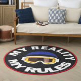  Tapis multicolore rond lavable à la machine 5 pi x Imagination