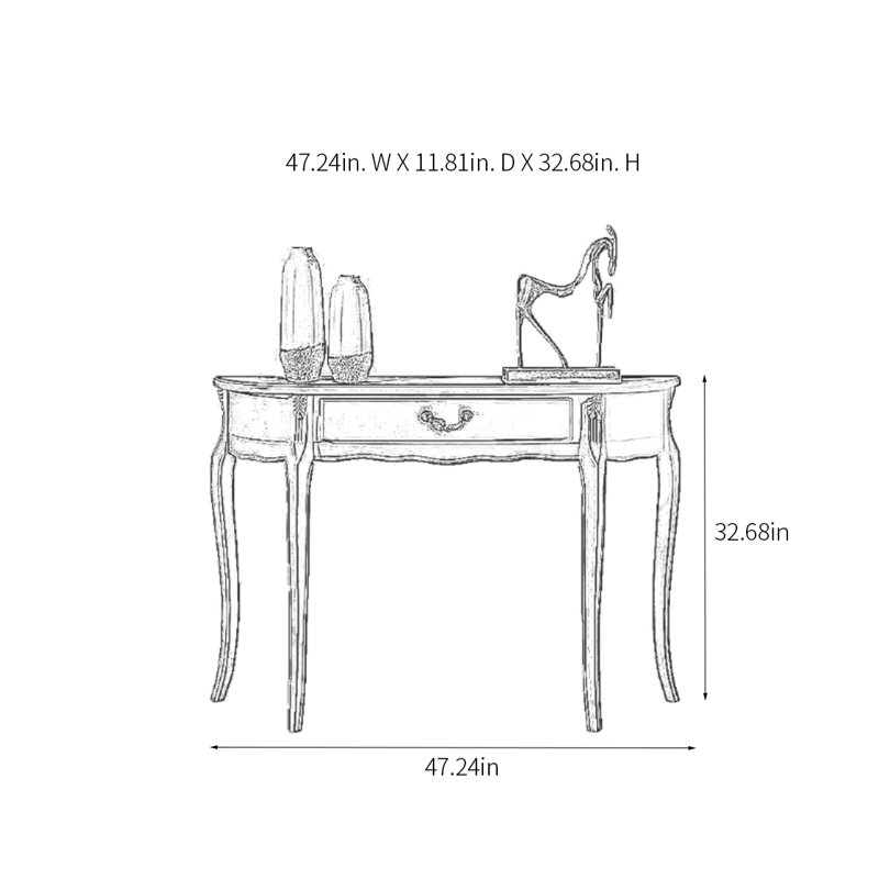 Barnea, Blanc, H 32,68 po x l 47,24 po x P 11,81 po