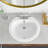 20" Oval White Ceramic Bathroom Sink Drop-In Vanity Basin with Integrated Overflow-127342869