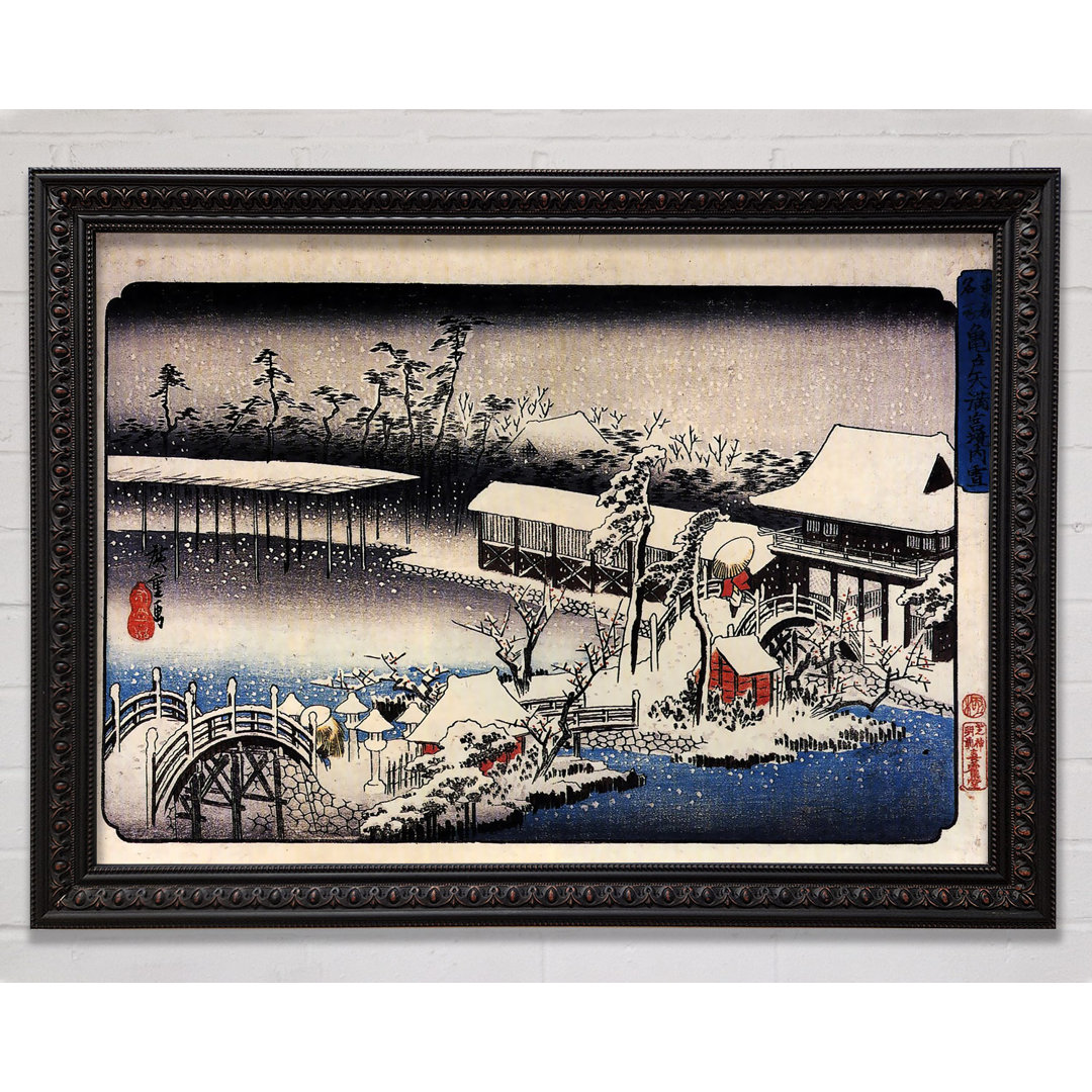 Hiroshige Tempelkomplex im Schnee - Einzelne Bilderrahmen Kunstdrucke