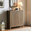 Armoire à chaussures, armoire de rangement, armoire d'entrée avec deux portes ventilées de style lattes, armoire d'appoint