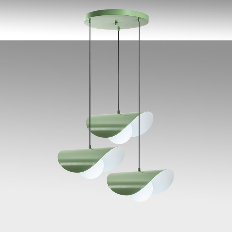 Elegant Mint Chandelier, Adjustable Height 29.5 - 44.1 inches | Metal Body, Ø19.7 inches | Socket Type: 3 x E27 Max 40W | Perfect for Dining Room & Living Space | Stylish Lighting Fixture, Bulb Not Included