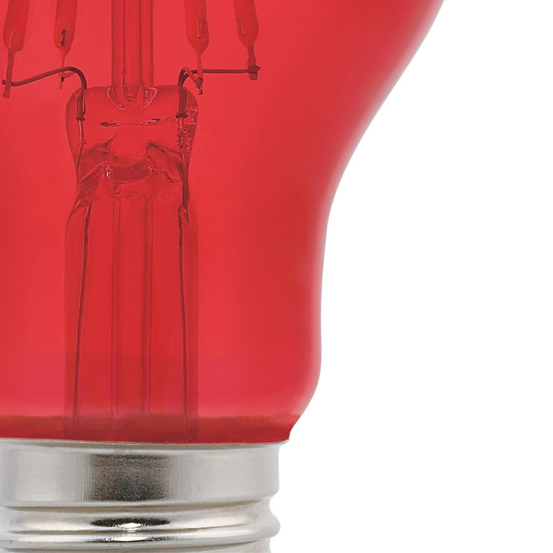 4.5 Watt (40 Watt Equivalent) Red A19 Filament LED Light Bulb, Medium Base, 6 Pack