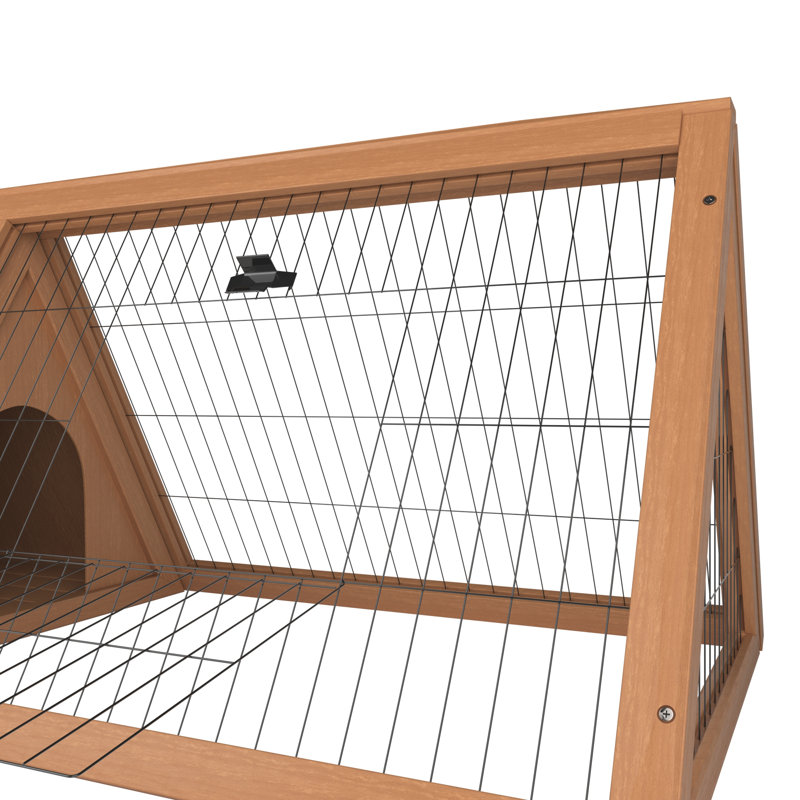 Vida Wooden Pet Rabbit Hutch Triangle, Bunny Guinea Pig Cage Animal House Enclosure Outdoor Run