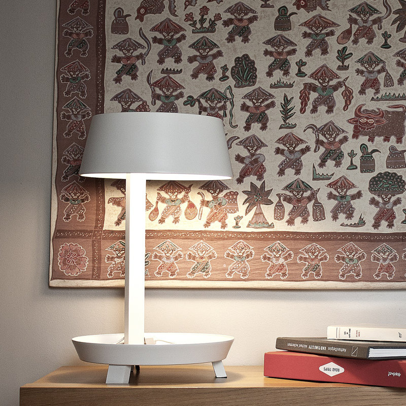 Carry Table Lamp, 16.5" H x 10.2" W x 10.2" D, Matt Pure White