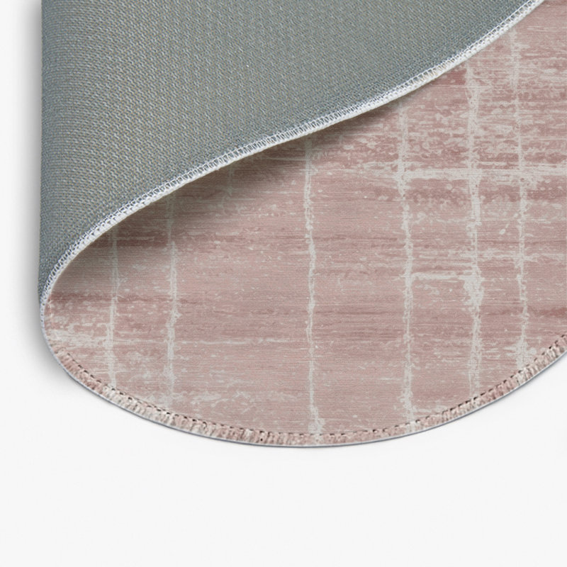 Tapis gris abstrait intérieur et extérieur, Rond 5 pi