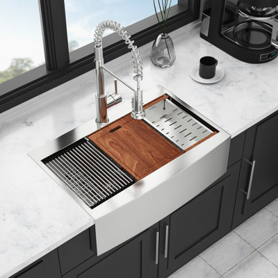 36-Inch Sink - 36X22x10 Inch Stainless Steel, 16 Gauge Topmount Apron Front, Surface 36" Steel Inch, Hygienic And Practical Kitchen