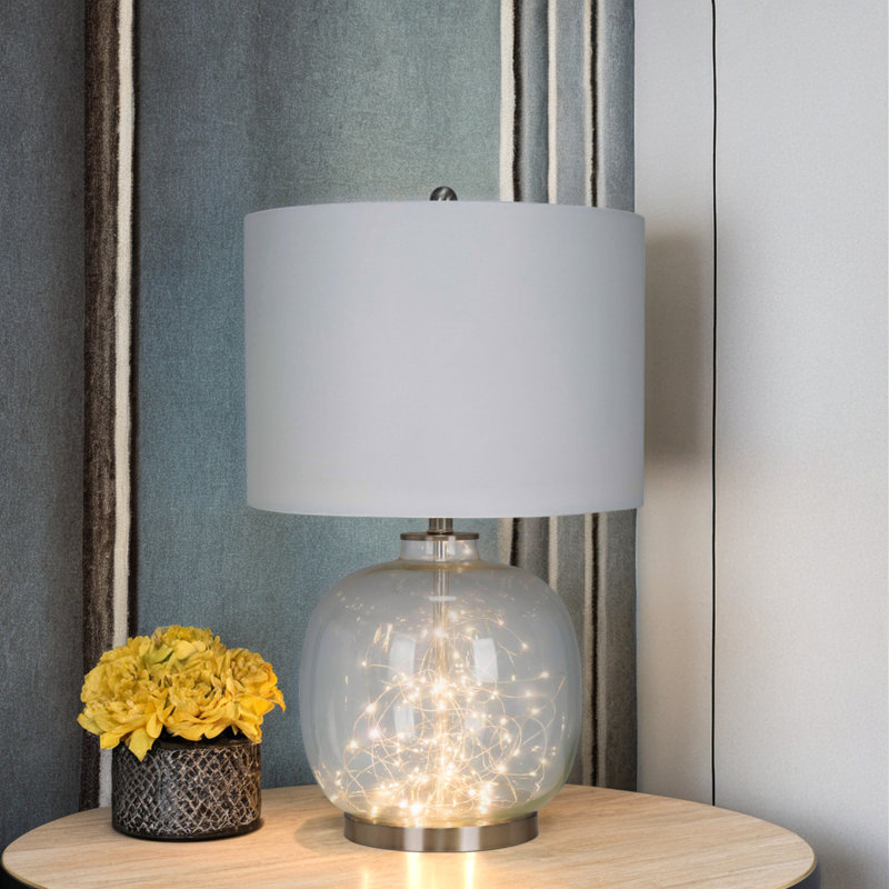 Lampe de table en verre