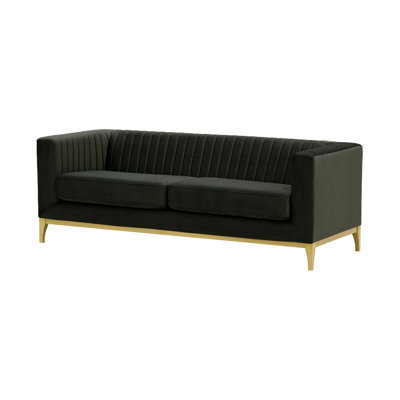 Buker Velvet Square Arms Sofa