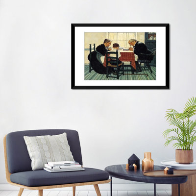 « family grace (priant) » par norman rockwell, reproduction d’art sur toile