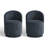 Upholstered Modern Navy Polyester Blend Barrel Swivel Side Dining Chair (Set of 2)-1380230193