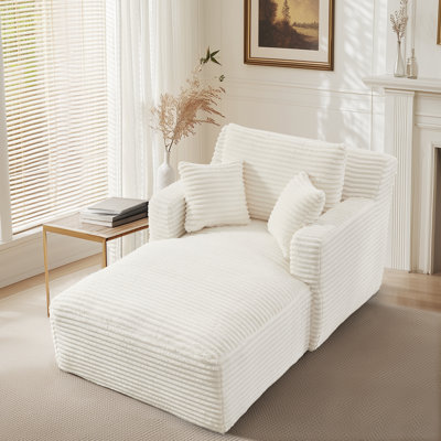 65.4" Corduroy Upholstered Compression Recliner Sofa
