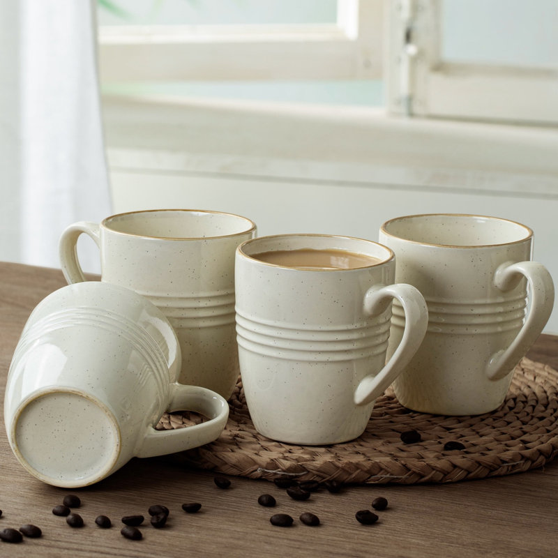 Delaenie Stoneware Coffee Mug, Vanilla White