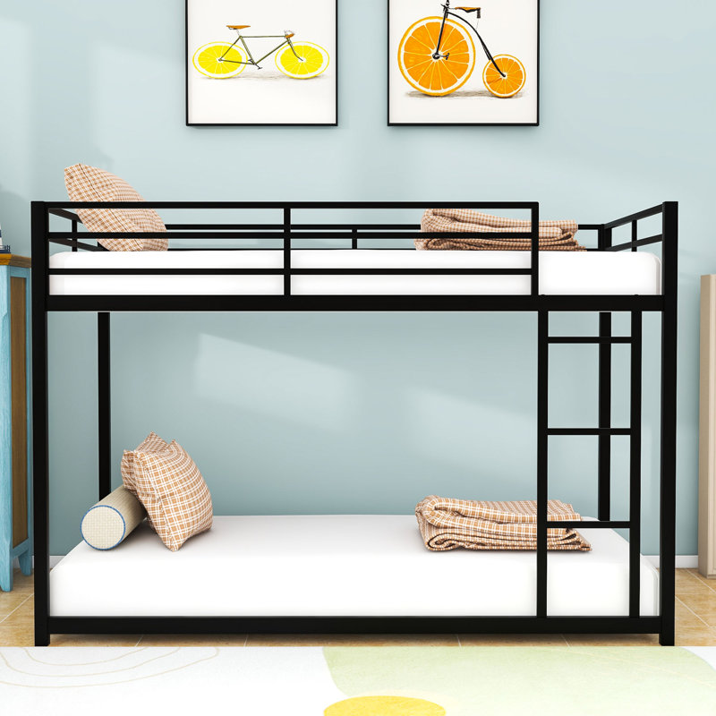 Cannelburg Kids Twin Over Twin Bunk Bed, Black