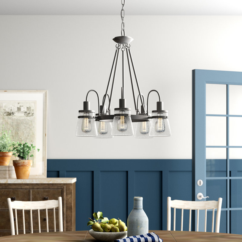 Eirini 5 - Light Dimmable Wagon Wheel Chandelier