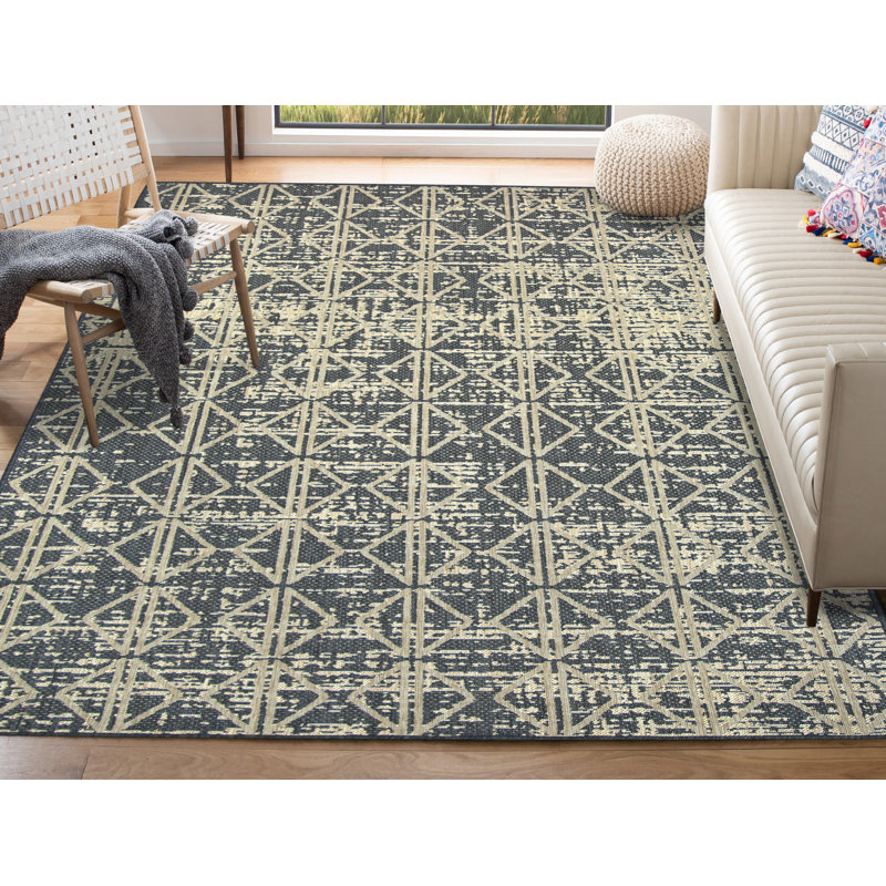 Tapis gris anthracite Tina, Rectangle 5 pi 3 po x 7 pi 6 po