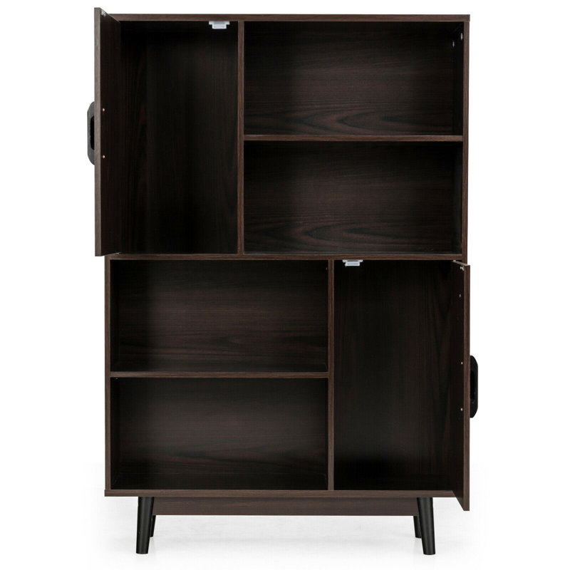 Armoire de rangement avec bibliothèque Audren, Espresso