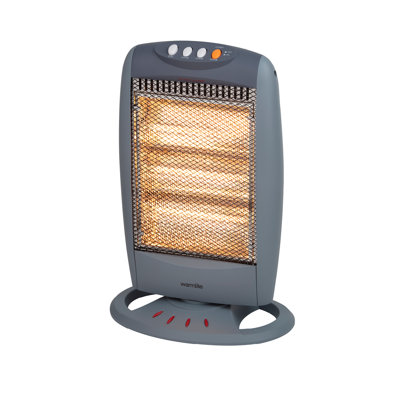 Warmlite 3 Bar Halogen Heater with Carry Handle, Safety Tip-Over Switch, 1200W