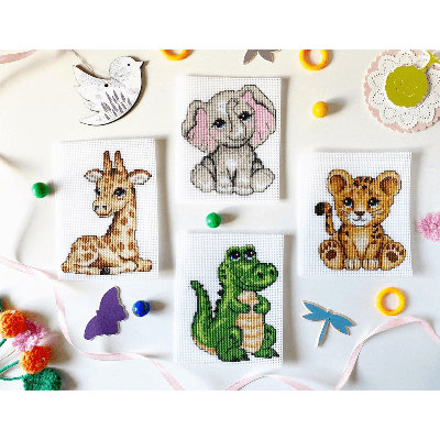 "Cute Animals" 121CS Counted Cross-Stitch Kit