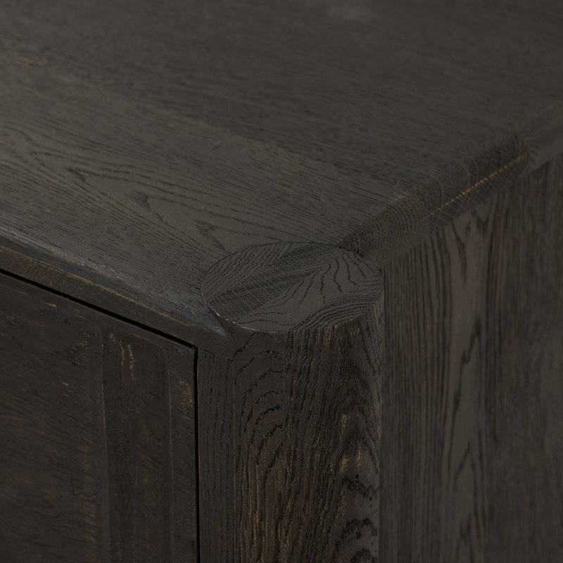 Ezri 2 - Drawer Solid Wood Nightstand, Black