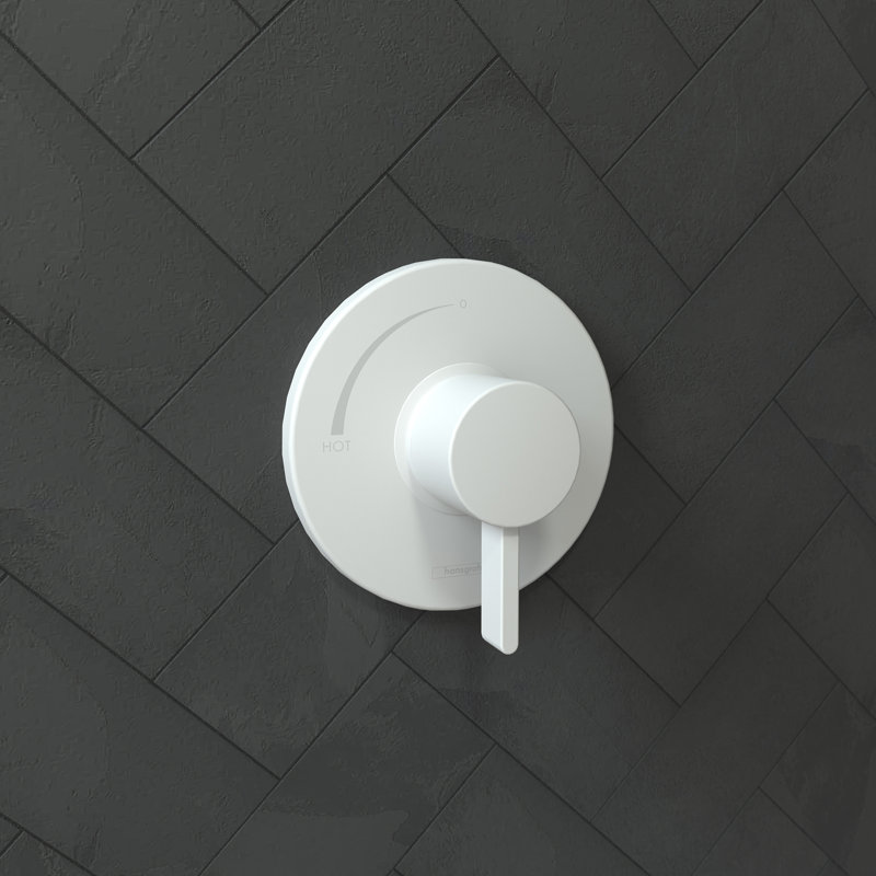 Ecostat S 1-Handle 6-Inch Wide Pressure/Shower Balance Valve Trim Only, Matte White