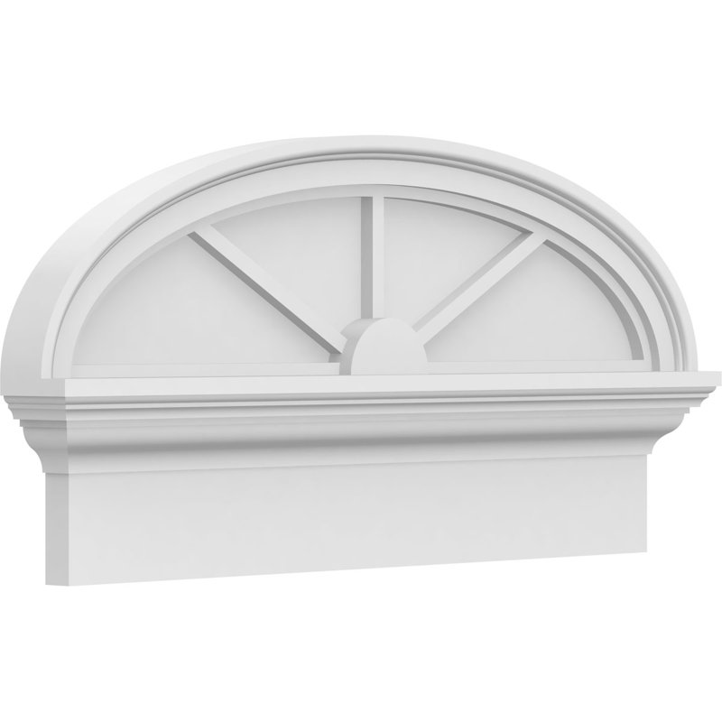 Fronton elliptique à 3 rayons de qualité architecturale en PVC, H 13 3/8 po x l 26 po x P 2 3/4 po