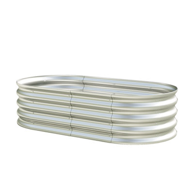 2-Piece Galvanized Raised Garden Bed Kit for Vegetables, Flowers & Herbs, Heavy Duty & Rust-Resistant