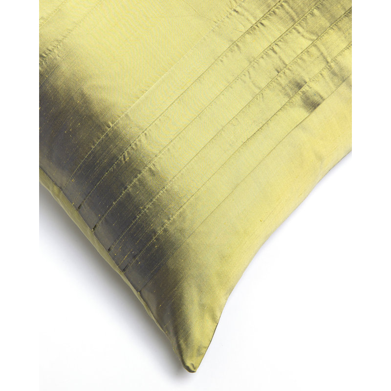 Royce Silk Square Pillow Cover & Insert, Yellow/Green