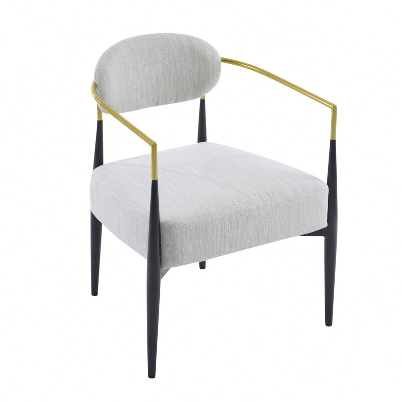 Fauteuil d'appoint rembourré Mid-Century, Noir / or