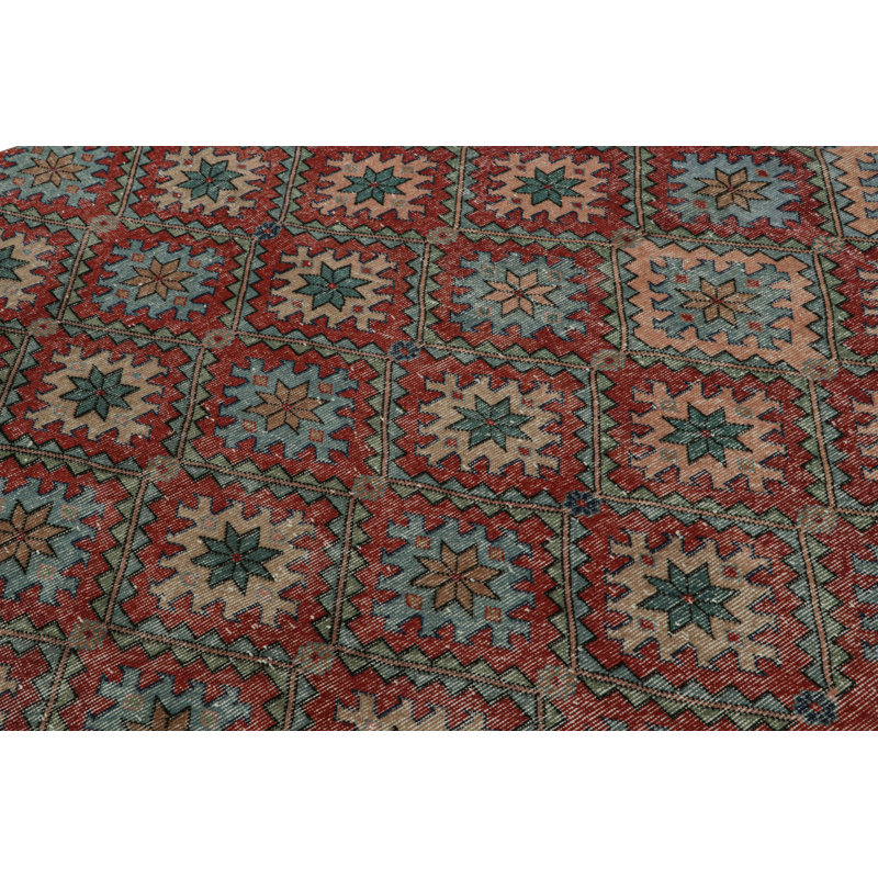 One-of-a-Kind Rectangle 5’9”x6’11” 1950s Wool Area Rug